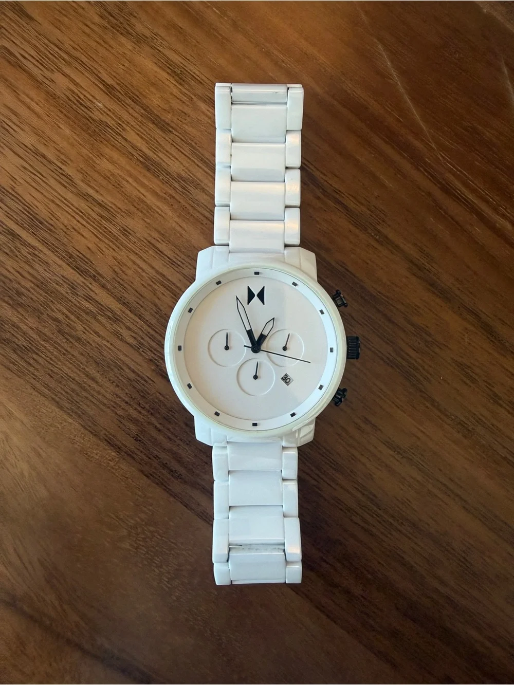 MVMT White Ceramic Chronograph with Black Accents